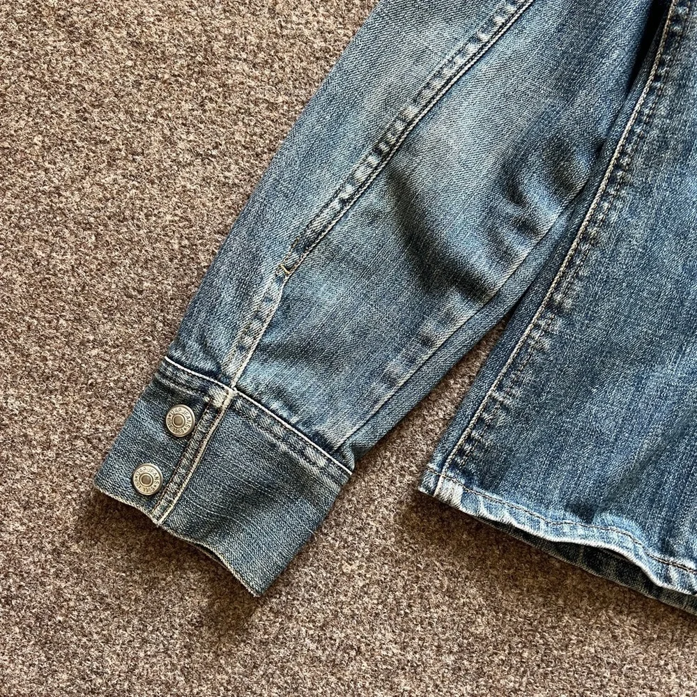 Vintage‎ Gap Blue Denim Jean Jacket Women’s Small Western Rodeo Snap Close Y2K